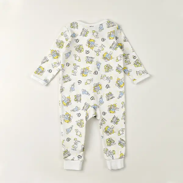 bunny print front zip romper 2