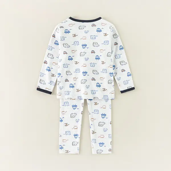 car allover print pajama set 2