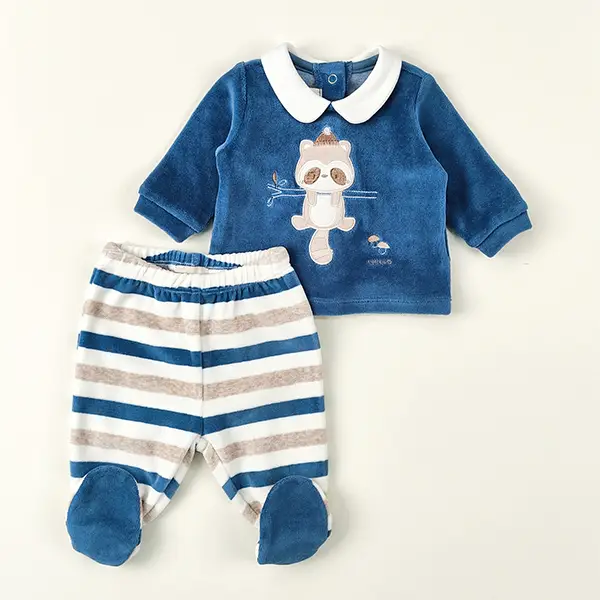 long sleeve cardigan footed pants set 2