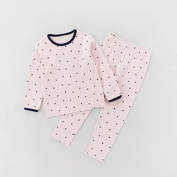 pink polka dot pajama set 1