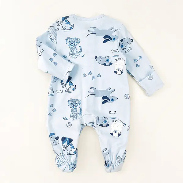 puppy front button footed romper 4