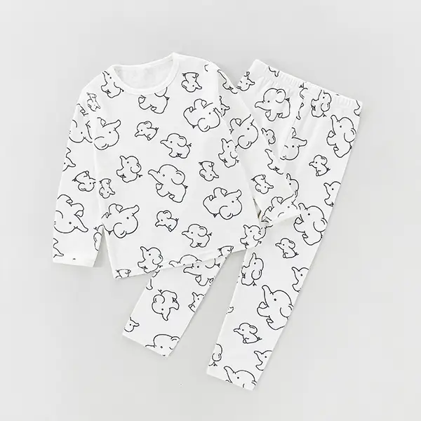 white elephant pajama set 1